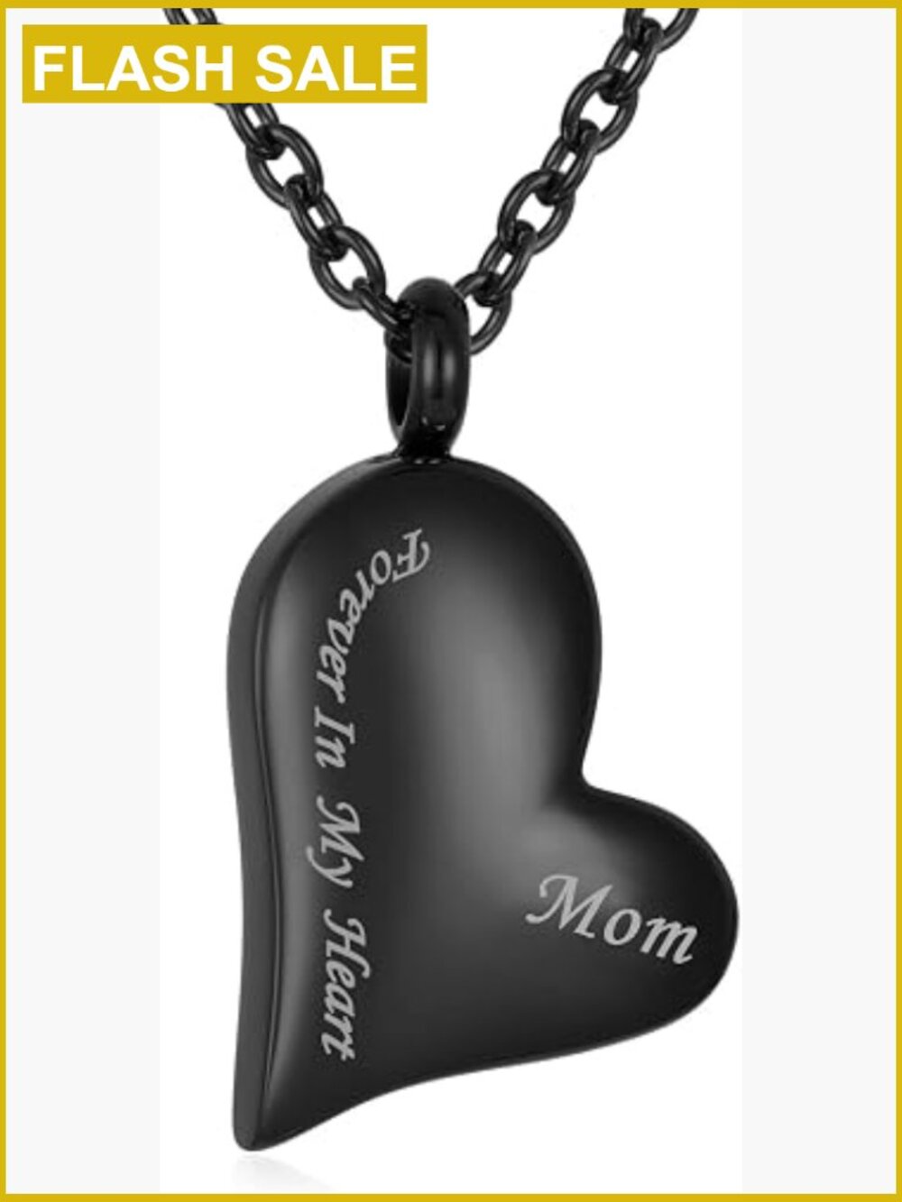 Engraved Heart Cremation Urn Locket Necklace for Ashes Memorial Pendant